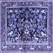 Square Animal Blue Traditional Rug, tr3000blu