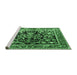 Sideview of Machine Washable Animal Emerald Green Traditional Area Rugs, wshtr3000emgrn