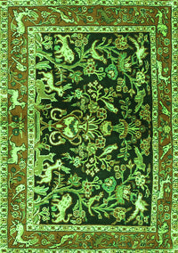 Animal Green Traditional Rug, tr3000grn