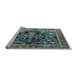 Sideview of Machine Washable Animal Light Blue Traditional Rug, wshtr3000lblu