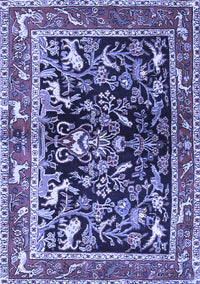 Animal Blue Traditional Rug, tr3000blu