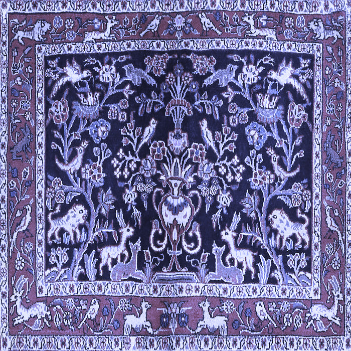 Square Machine Washable Animal Blue Traditional Rug, wshtr3000blu