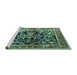 Sideview of Machine Washable Animal Turquoise Traditional Area Rugs, wshtr3000turq