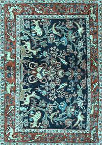 Animal Light Blue Traditional Rug, tr3000lblu