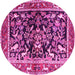 Round Animal Pink Traditional Rug, tr3000pnk