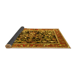 Sideview of Animal Yellow Traditional Rug, tr3000yw