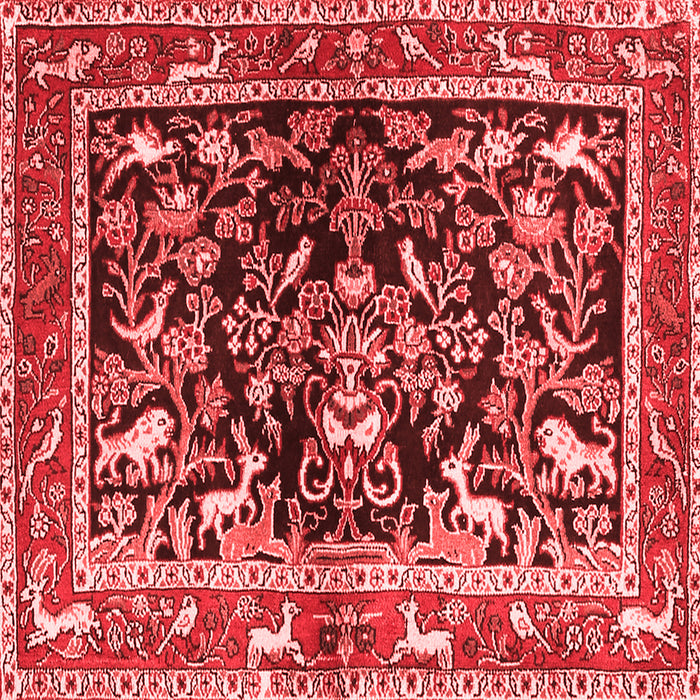 Machine Washable Animal Red Traditional Rug, wshtr3000red