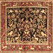 Square Animal Brown Traditional Rug, tr3000brn