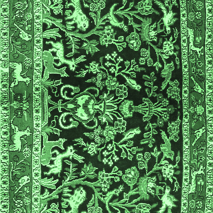Machine Washable Animal Emerald Green Traditional Area Rugs, wshtr3000emgrn