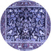 Round Animal Blue Traditional Rug, tr3000blu