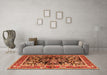 Machine Washable Animal Orange Traditional Area Rugs in a Living Room, wshtr3000org