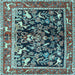 Square Animal Light Blue Traditional Rug, tr3000lblu