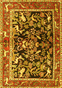 Animal Yellow Traditional Rug, tr3000yw