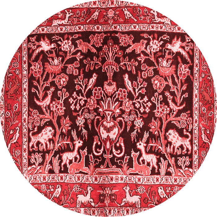 Machine Washable Animal Red Traditional Rug, wshtr3000red