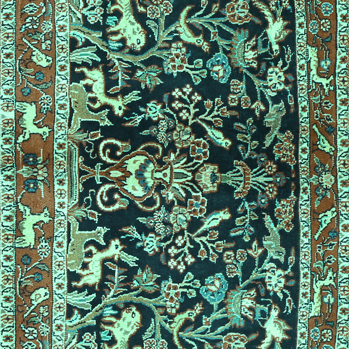 Machine Washable Animal Turquoise Traditional Area Rugs, wshtr3000turq