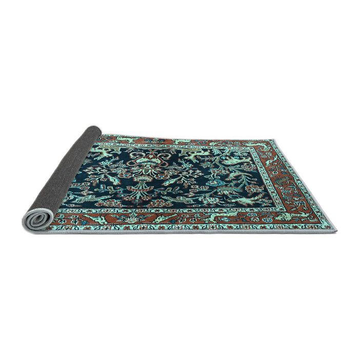 Sideview of Animal Light Blue Traditional Rug, tr3000lblu