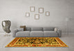 Machine Washable Animal Yellow Traditional Rug in a Living Room, wshtr3000yw