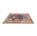 Sideview of Machine Washable Traditional Brown Rug, wshtr3001