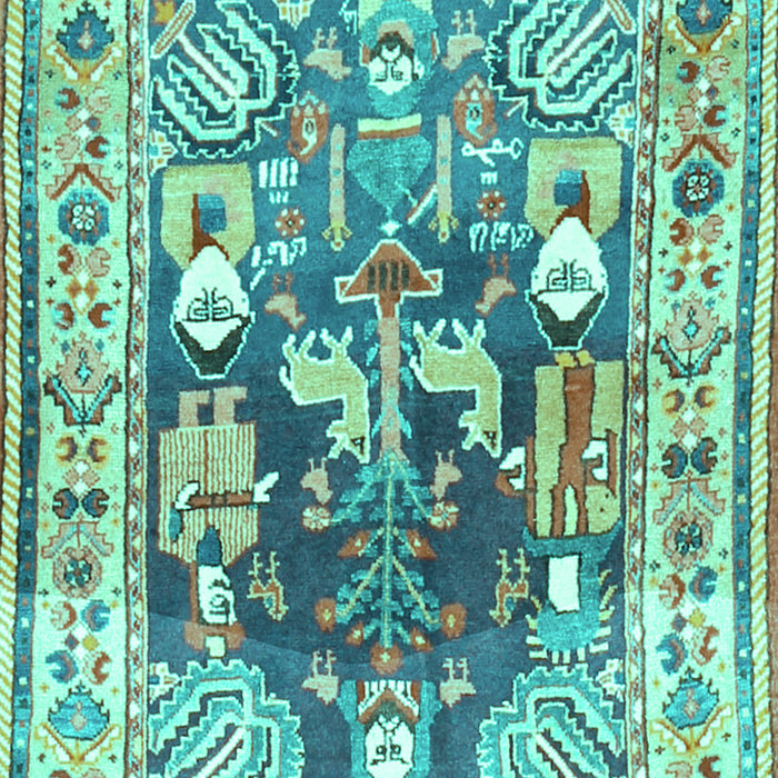 Animal Turquoise Traditional Rug, tr3001turq