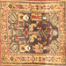 Square Animal Brown Traditional Rug, tr3001brn