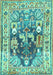 Machine Washable Animal Turquoise Traditional Area Rugs, wshtr3001turq