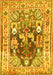 Machine Washable Animal Yellow Traditional Rug, wshtr3001yw