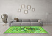 Machine Washable Animal Green Traditional Area Rugs in a Living Room,, wshtr3001grn