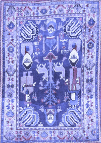 Animal Blue Traditional Rug, tr3001blu