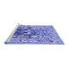 Sideview of Machine Washable Animal Blue Traditional Rug, wshtr3001blu