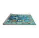 Sideview of Machine Washable Animal Light Blue Traditional Rug, wshtr3001lblu