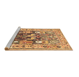 Sideview of Machine Washable Animal Brown Traditional Rug, wshtr3001brn