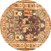 Round Animal Brown Traditional Rug, tr3001brn