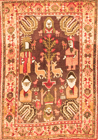 Animal Orange Traditional Rug, tr3001org