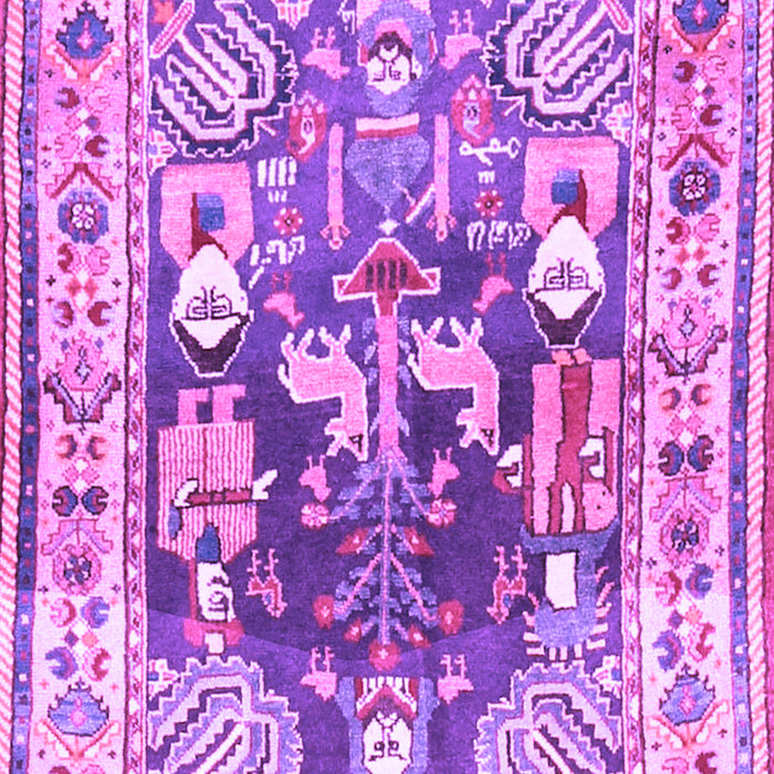 Machine Washable Animal Purple Traditional Area Rugs, wshtr3001pur