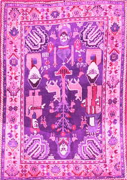 Animal Pink Traditional Rug, tr3001pnk
