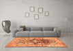 Machine Washable Animal Orange Traditional Area Rugs in a Living Room, wshtr3001org