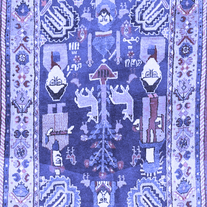 Machine Washable Animal Blue Traditional Rug, wshtr3001blu