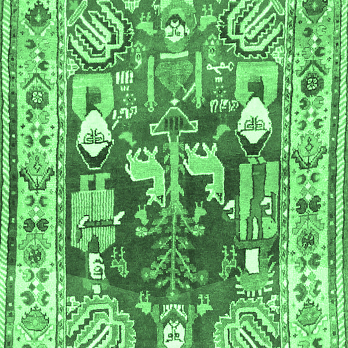 Animal Emerald Green Traditional Rug, tr3001emgrn