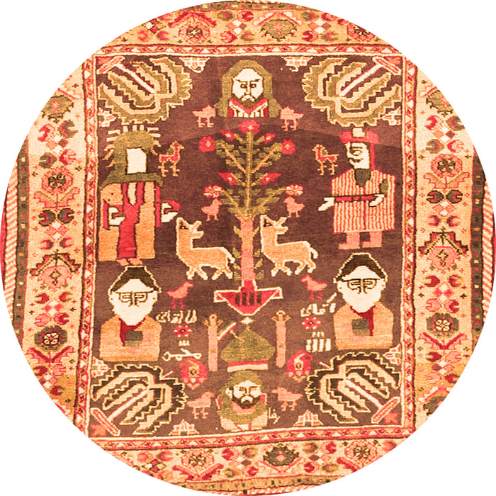 Machine Washable Animal Orange Traditional Area Rugs, wshtr3001org