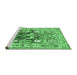 Sideview of Machine Washable Animal Emerald Green Traditional Area Rugs, wshtr3001emgrn