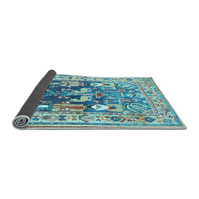 Sideview of Animal Light Blue Traditional Rug, tr3001lblu