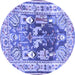 Round Animal Blue Traditional Rug, tr3001blu