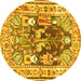 Round Animal Yellow Traditional Rug, tr3001yw