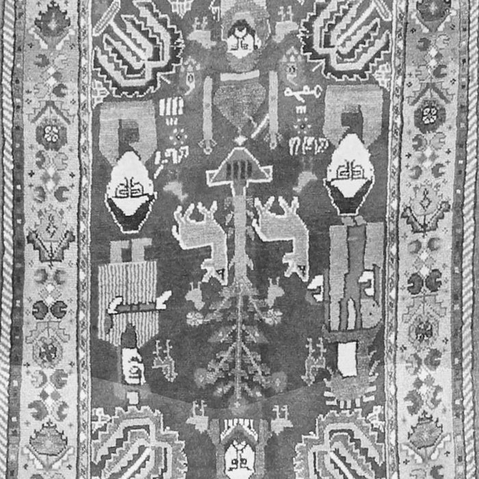 Serging Thickness of Machine Washable Animal Gray Traditional Rug, wshtr3001gry