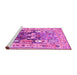 Sideview of Machine Washable Animal Pink Traditional Rug, wshtr3001pnk