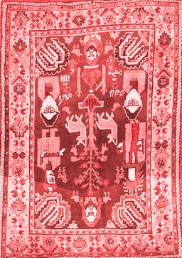 Animal Red Traditional Area Rugs