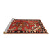 Sideview of Machine Washable Traditional Tomato Red Rug, wshtr3002