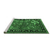 Sideview of Machine Washable Persian Emerald Green Traditional Area Rugs, wshtr3002emgrn