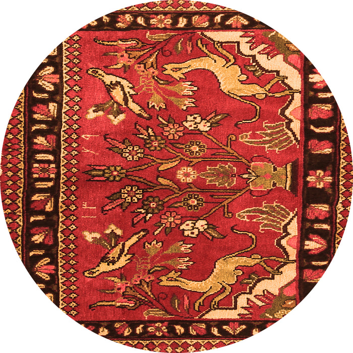 Machine Washable Persian Orange Traditional Area Rugs, wshtr3002org