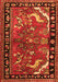 Serging Thickness of Machine Washable Persian Orange Traditional Area Rugs, wshtr3002org